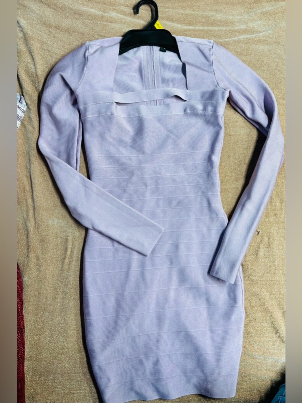 Guess by Marciano Lavender Long-Sleeve Bodycon Cutout Dress - Picture 3 of 12
